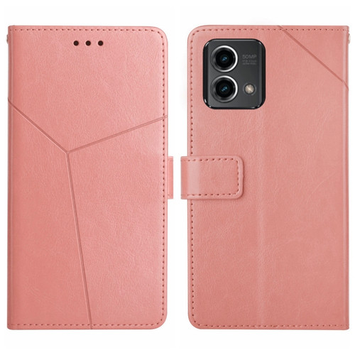 Moto G Stylus 5G 2023 HT01 Y-shaped Pattern Flip Leather Phone Case - Pink