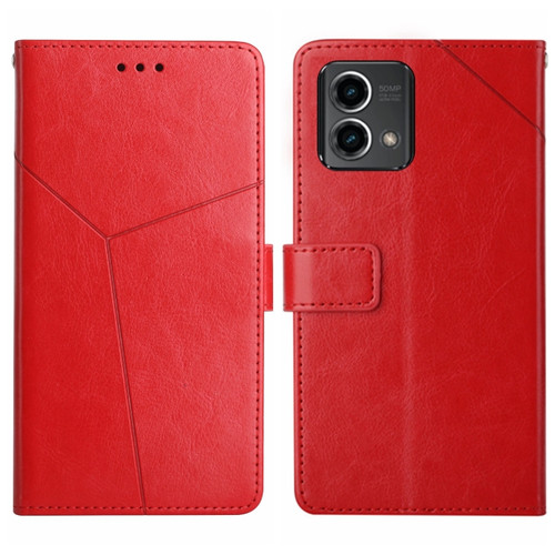 Moto G Stylus 5G 2023 HT01 Y-shaped Pattern Flip Leather Phone Case - Red