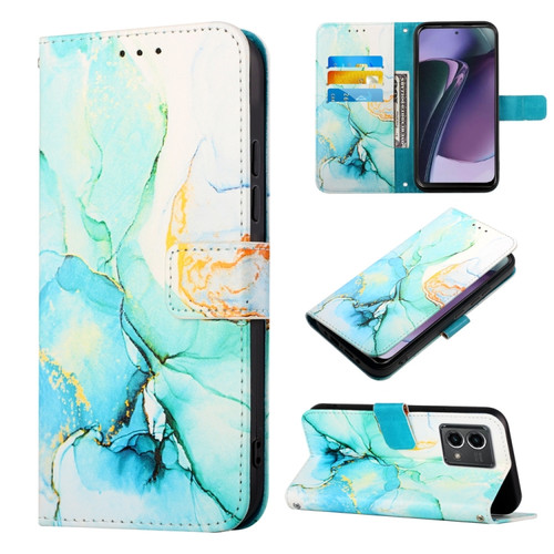 Moto G Stylus 5G 2023 PT003 Marble Pattern Flip Leather Phone Case - LS003