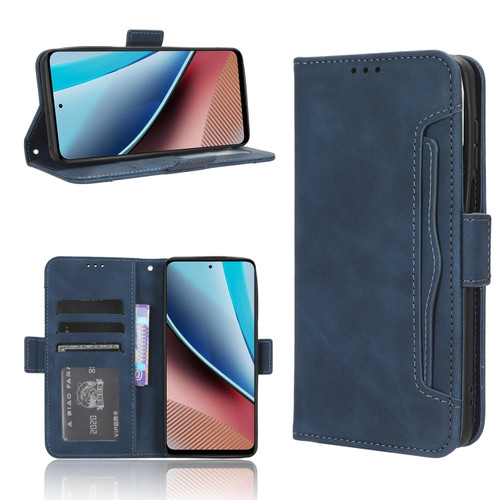 Moto G Stylus 5G 2023 Skin Feel Calf Texture Card Slots Leather Phone Case - Blue