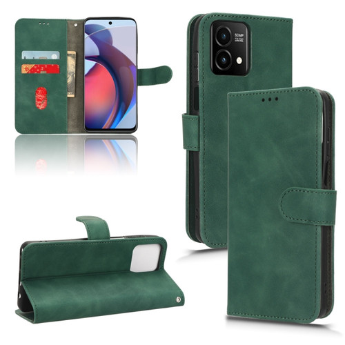 Moto G Stylus 5G 2023 Skin Feel Magnetic Flip Leather Phone Case - Green