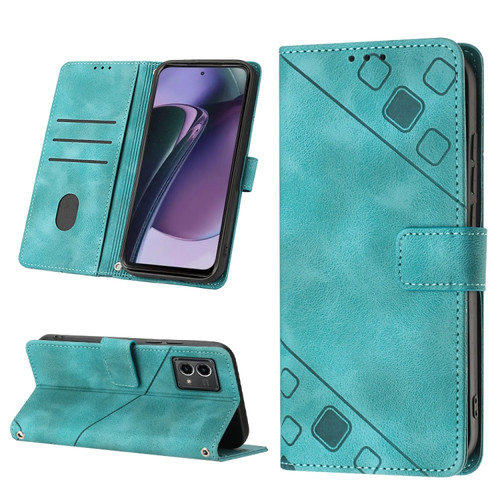 Moto G Stylus 5G 2023 Skin-feel Embossed Leather Phone Case - Green