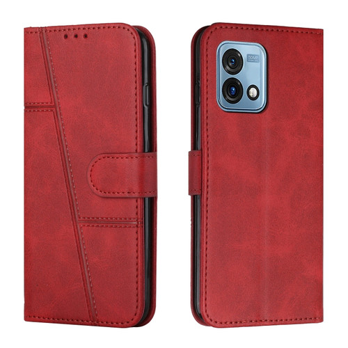 Moto G Stylus 5G 2023 Stitching Calf Texture Buckle Leather Phone Case - Red