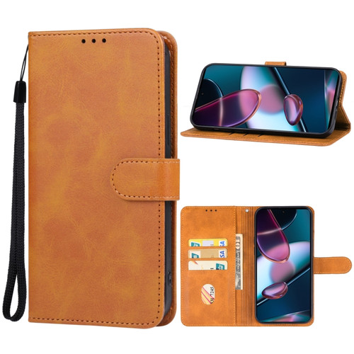 Moto Edge+ 2023 Leather Phone Case - Brown