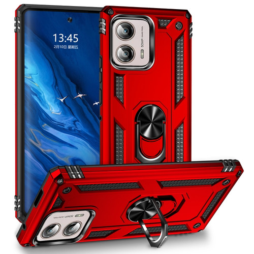 Moto Edge+ 2023 Shockproof TPU + PC Phone Case with Holder - Red