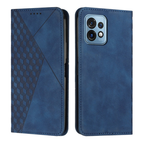 Moto X40/X40 Pro/Edge+ 2023 Diamond Pattern Splicing Skin Feel Magnetic Phone Case - Blue