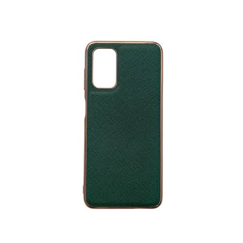 Samsung Galaxy A23 5G / 4G Nano Electroplating Cross Texture Genuine Leather Phone Case - Green