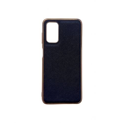 Samsung Galaxy A23 5G / 4G Nano Electroplating Cross Texture Genuine Leather Phone Case - Blue