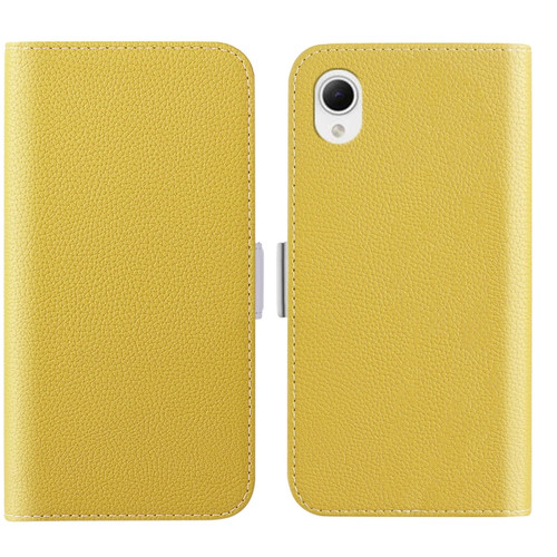 Samsung Galaxy A22e / A23e / A23s / A23 5G JP Candy Color Litchi Texture Leather Phone Case - Yellow