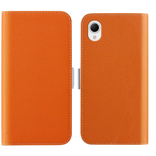 Samsung Galaxy A22e / A23e / A23s / A23 5G JP Candy Color Litchi Texture Leather Phone Case - Orange