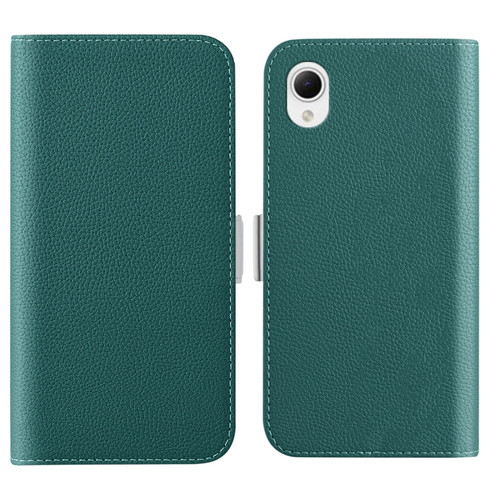 Samsung Galaxy A22e / A23e / A23s / A23 5G JP Candy Color Litchi Texture Leather Phone Case - Dark Green
