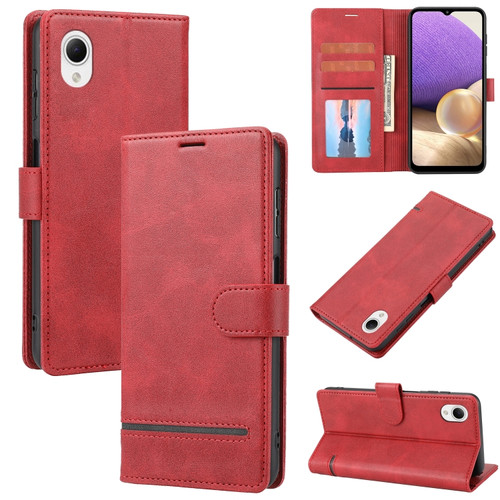 Samsung Galaxy A22e / A23e / A23s / A23 5G JP Classic Wallet Flip Leather Phone Case - Red