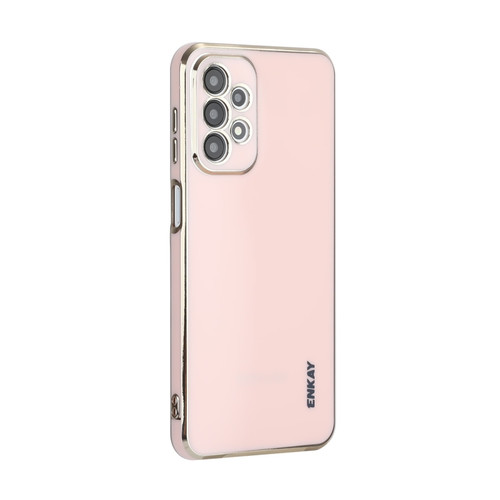 Samsung Galaxy A23 4G / 5G ENKAY Hat-Prince Precise Hole Electroplated TPU Shockproof Phone Case - Pink