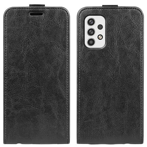 Samsung Galaxy A23 5G R64 Texture Vertical Flip Leather Phone Case - Black