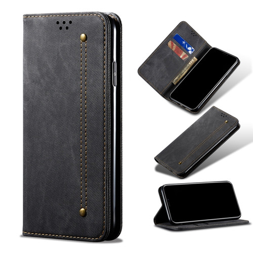 Samsung Galaxy A23 5G Denim Texture Leather Phone Case - Black