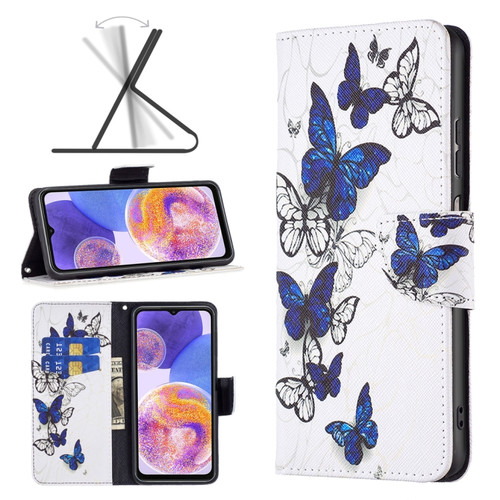 Samsung Galaxy A23 5G Colored Drawing Pattern Flip Leather Phone Case - Butterflies