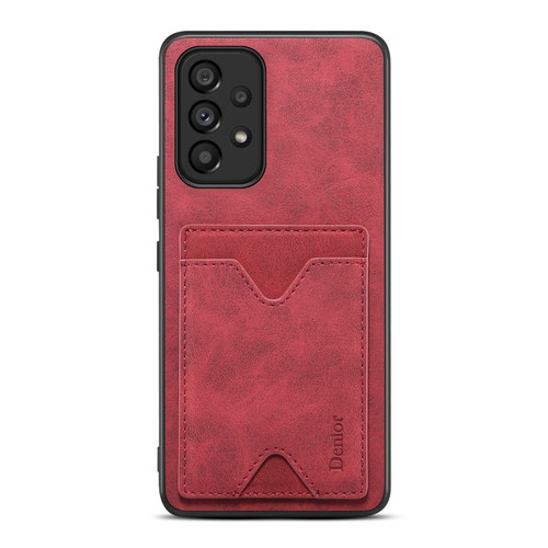 Samsung Galaxy A23 5G Denior PU Back Cover Card Slot Holder Phone Case - Red