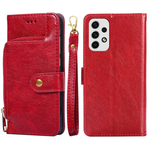 Samsung Galaxy A23 5G Zipper Bag Leather Phone Case - Red