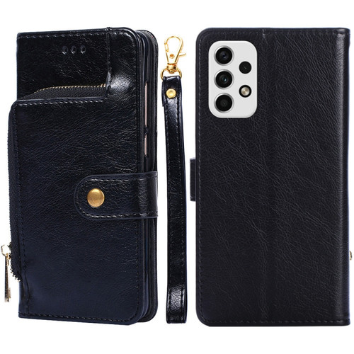 Samsung Galaxy A23 5G Zipper Bag Leather Phone Case - Black