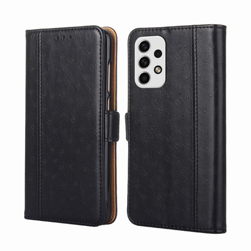 Samsung Galaxy A23 5G Ostrich Texture Flip Leather Phone Case - Black