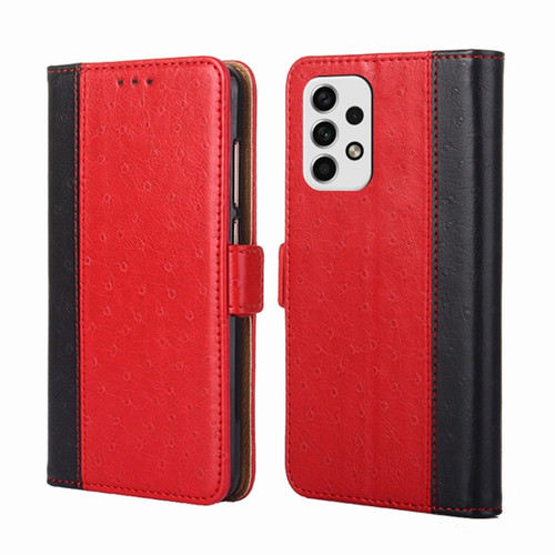 Samsung Galaxy A23 5G Ostrich Texture Flip Leather Phone Case - Red