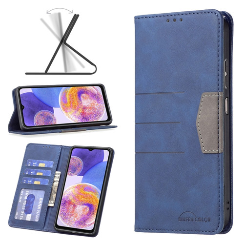Samsung Galaxy A23 5G Magnetic Splicing Leather Phone Case - Blue