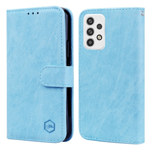 Samsung Galaxy A23 4G / A23 5G Skin Feeling Oil Leather Texture PU + TPU Phone Case - Light Blue