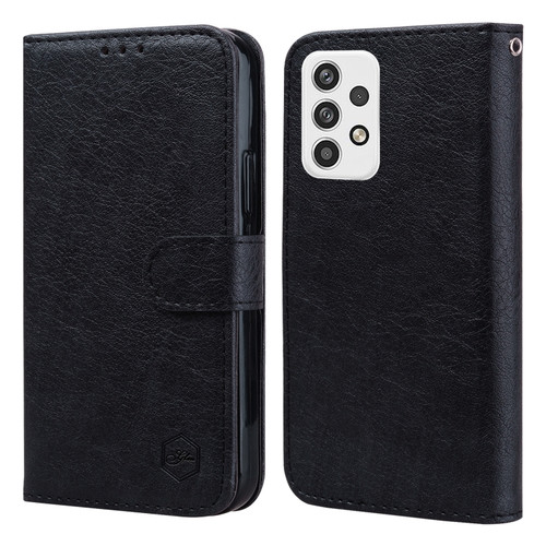 Samsung Galaxy A23 4G / A23 5G Skin Feeling Oil Leather Texture PU + TPU Phone Case - Black