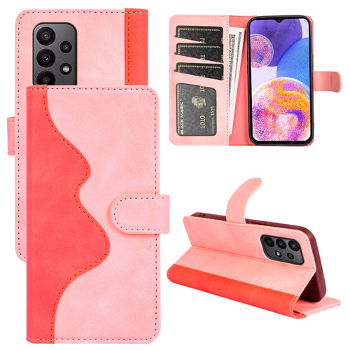 Samsung Galaxy A23 5G Stitching Horizontal Flip Leather Phone Case  - Pink