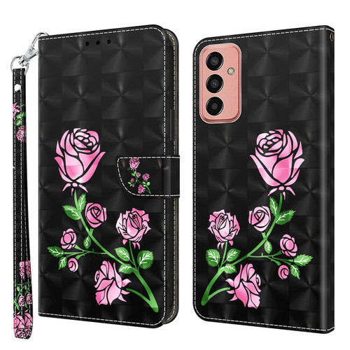 Samsung Galaxy M13 4G / A23 / M23 5G 3D Painted Leather Phone Case - Rose