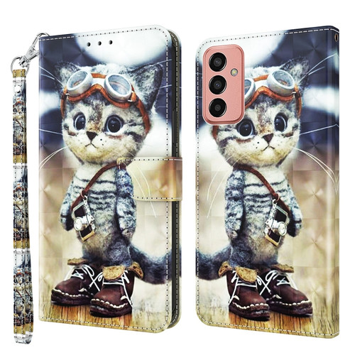 Samsung Galaxy M13 4G / A23 / M23 5G 3D Painted Leather Phone Case - Naughty Cat