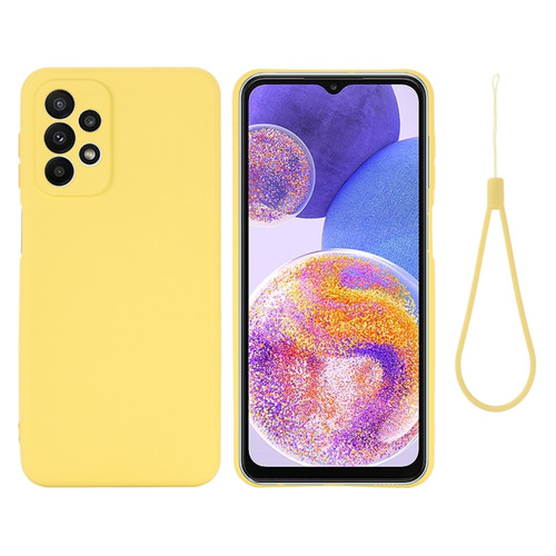 Samsung Galaxy A23 4G / 5G Pure Color Liquid Silicone Shockproof Phone Case - Yellow