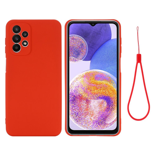 Samsung Galaxy A23 4G / 5G Pure Color Liquid Silicone Shockproof Phone Case - Red