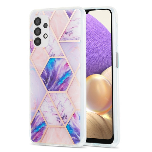 Samsung Galaxy A23 4G / 5G Electroplating IMD Splicing Marble TPU Phone Case - Light Purple