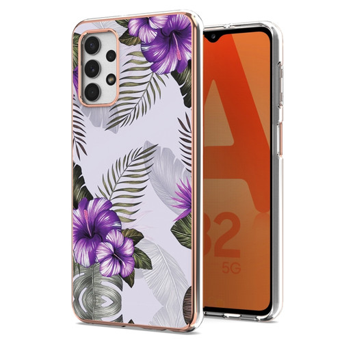 Samsung Galaxy A23 5G / 4G Electroplating IMD TPU Phone Case - Purple Flower
