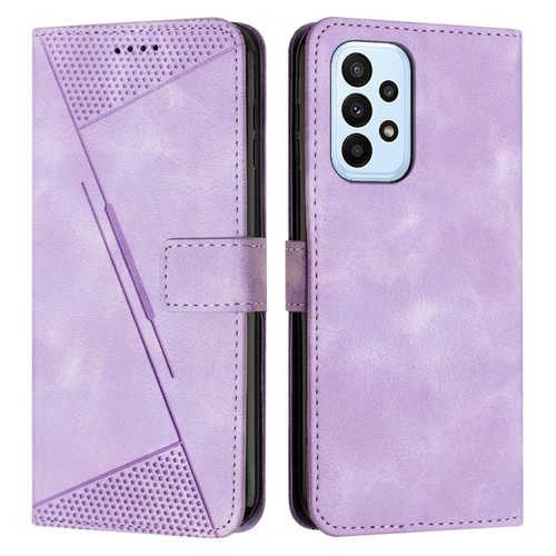 Samsung Galaxy A23 4G / 5G Dream Triangle Leather Phone Case with Lanyard - Purple