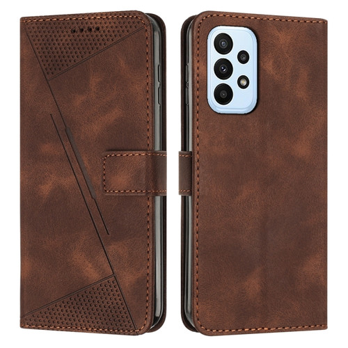 Samsung Galaxy A23 4G / 5G Dream Triangle Leather Phone Case with Lanyard - Brown