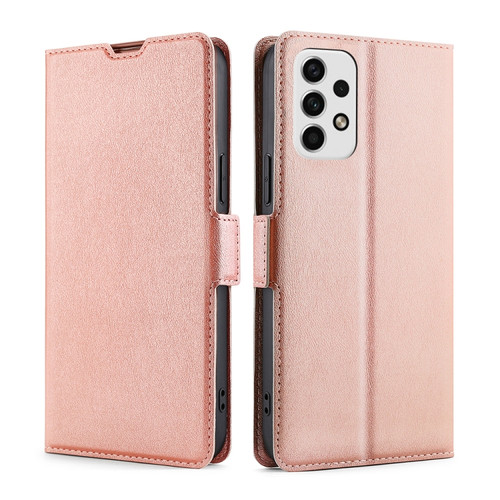 Samsung Galaxy A23 5G Ultra-thin Voltage Side Buckle Flip Leather Case - Rose Gold