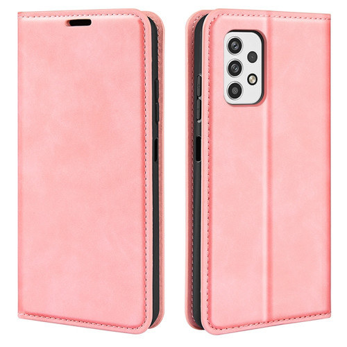 Samsung Galaxy A23 5G Retro-skin Magnetic Suction Leather Phone Case - Pink