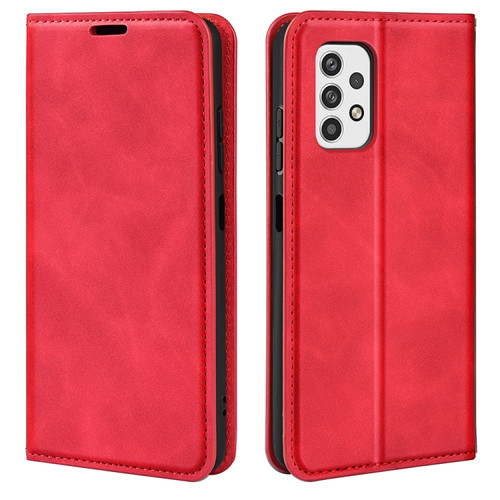 Samsung Galaxy A23 5G Retro-skin Magnetic Suction Leather Phone Case - Red