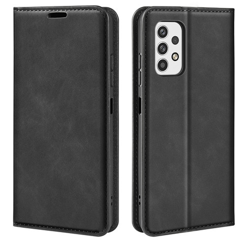 Samsung Galaxy A23 5G Retro-skin Magnetic Suction Leather Phone Case - Black