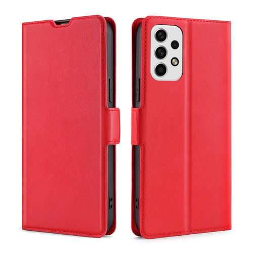 Samsung Galaxy A23 5G Ultra-thin Voltage Side Buckle Flip Leather Case - Red