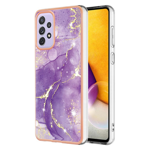 Samsung Galaxy A23 4G / 5G Electroplating Marble Pattern Dual-side IMD TPU Phone Case - Purple 002