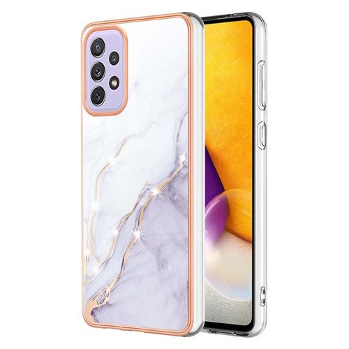 Samsung Galaxy A23 4G / 5G Electroplating Marble Pattern Dual-side IMD TPU Phone Case - White 006