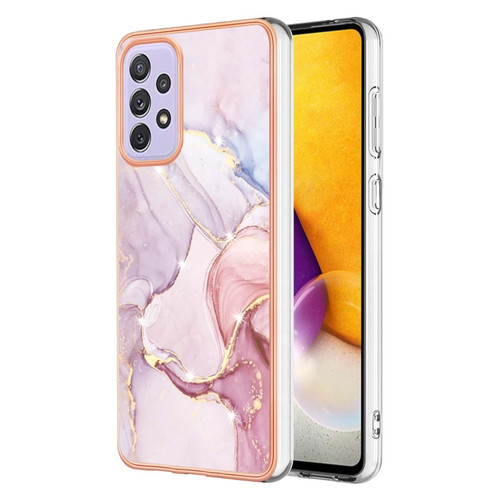 Samsung Galaxy A23 4G / 5G Electroplating Marble Pattern Dual-side IMD TPU Phone Case - Rose Gold 005