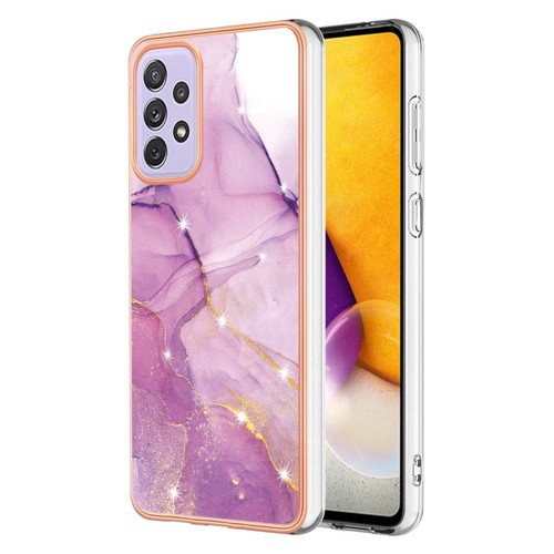 Samsung Galaxy A23 4G / 5G Electroplating Marble Pattern Dual-side IMD TPU Phone Case - Purple 001