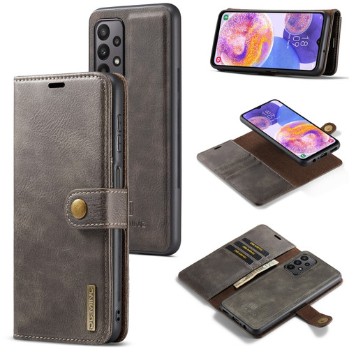 Samsung Galaxy A23 5G DG.MING Crazy Horse Texture Detachable Magnetic Leather Phone Case - Grey