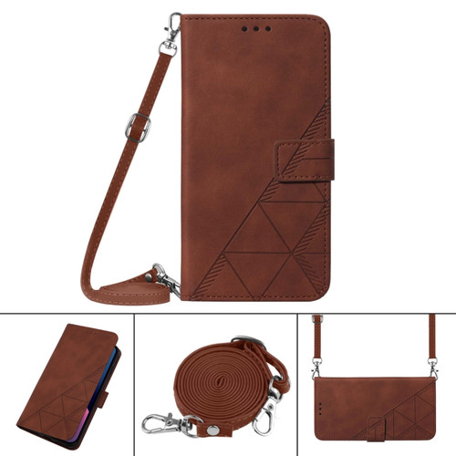 Samsung Galaxy A23 5G Crossbody 3D Embossed Flip Leather Phone Case - Brown