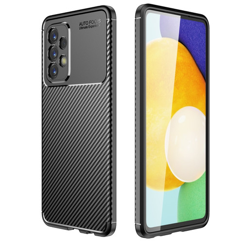 Samsung Galaxy A23 5G Carbon Fiber Texture Shockproof TPU Phone Case - Black