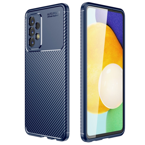 Samsung Galaxy A23 5G Carbon Fiber Texture Shockproof TPU Phone Case - Blue